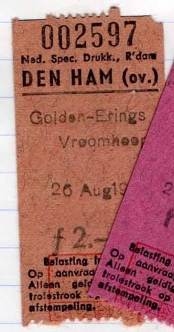 Golden Earrings show ticket August 26 1967 Vroomshoop